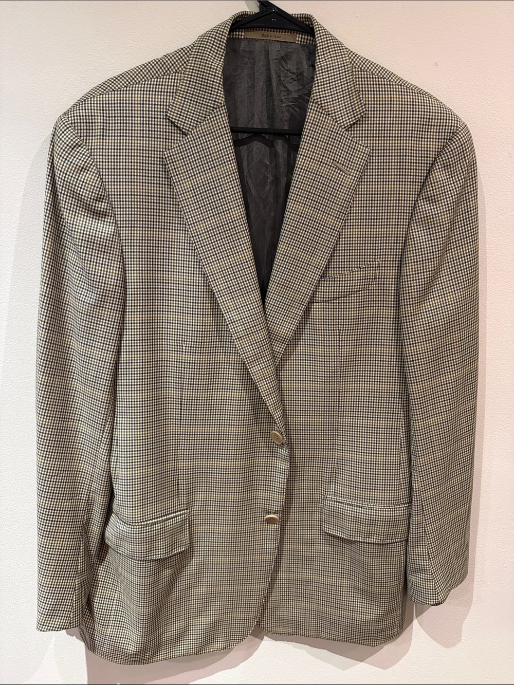 Ermenegildo Zegna Black and Beige Micro-Houndstooth Sport Coat
